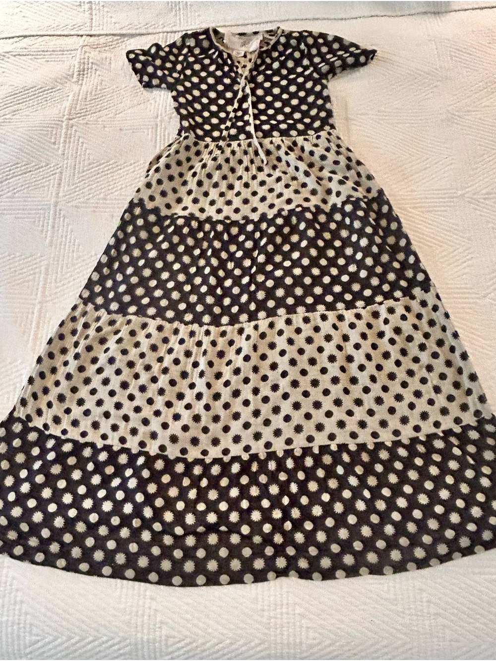 Ace & Jig Polka Dot Tiered Maxi Dress - Black and Cream xxs